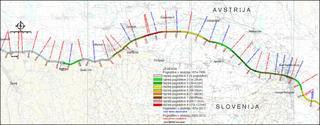 Proces poglabljanja reke Mure se ni ustalil