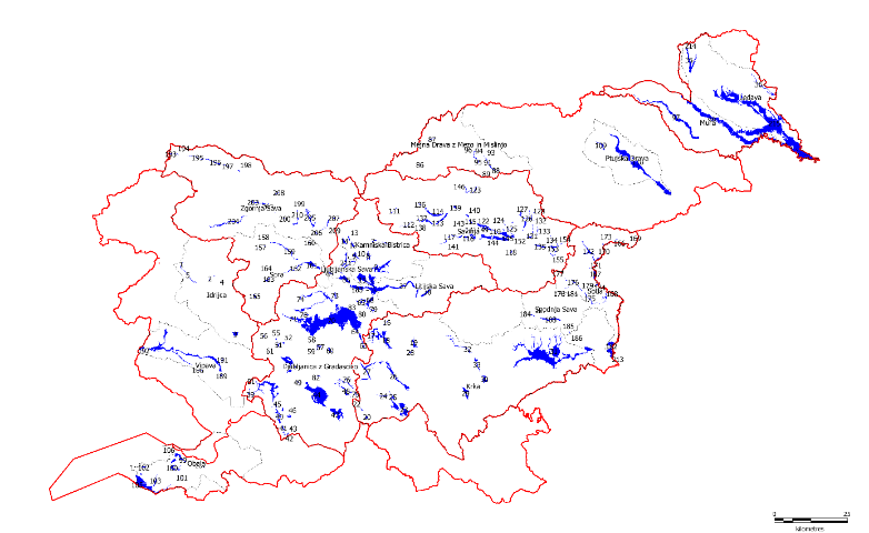 Preliminarna identifikacija ključnih razlivnih površin visokih voda na območju Slovenije